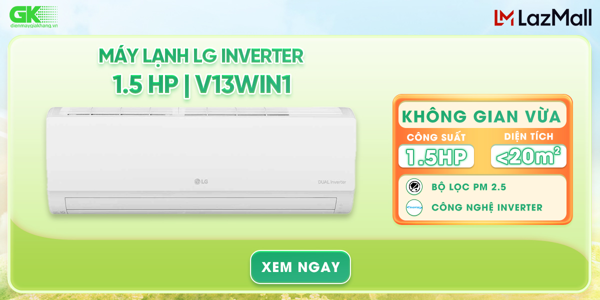 Máy lạnh lg inverter 1.5 hp v13win1 - giao toàn quốc - freeship hcm