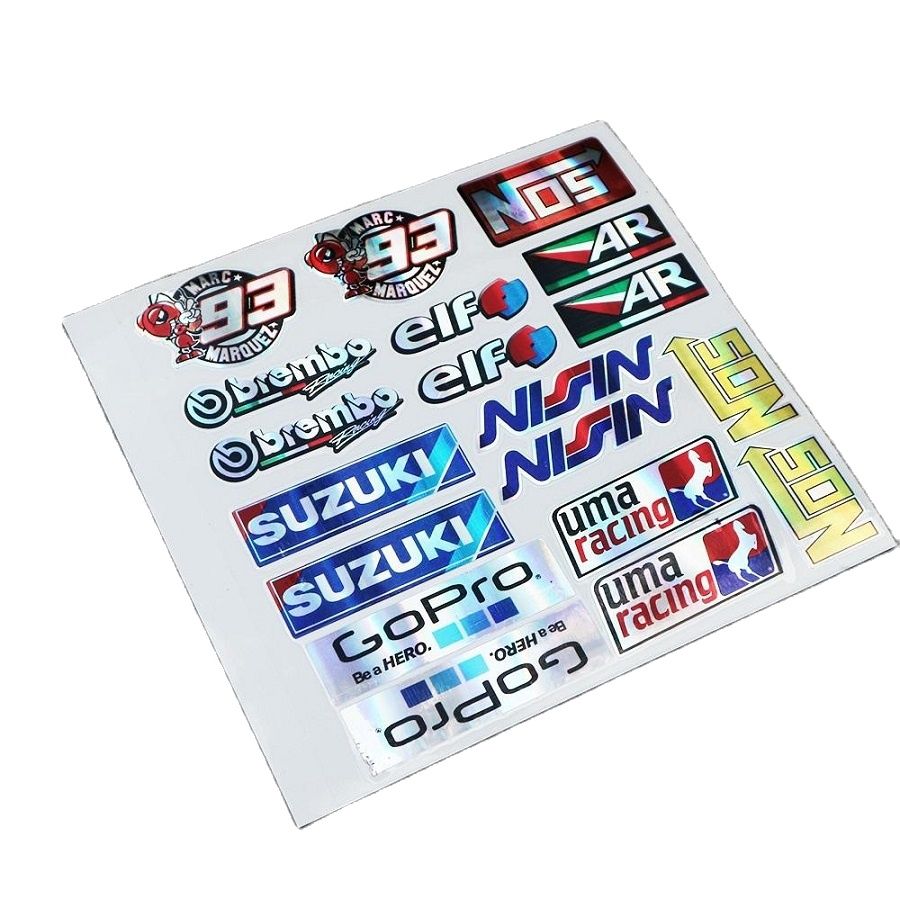 Tem logo, decal logo crom bóng phản quang dán xe máy huy hiệu chữ hãng xe độc đáo (mẫu 1)