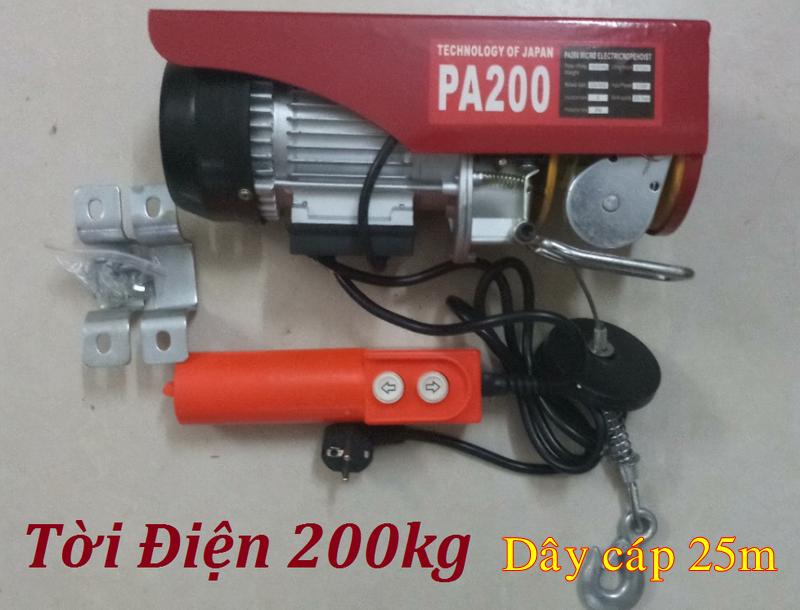 Máy Tời Điện 200kg - 200kg, dây cáp 25m, máy nâng hạ