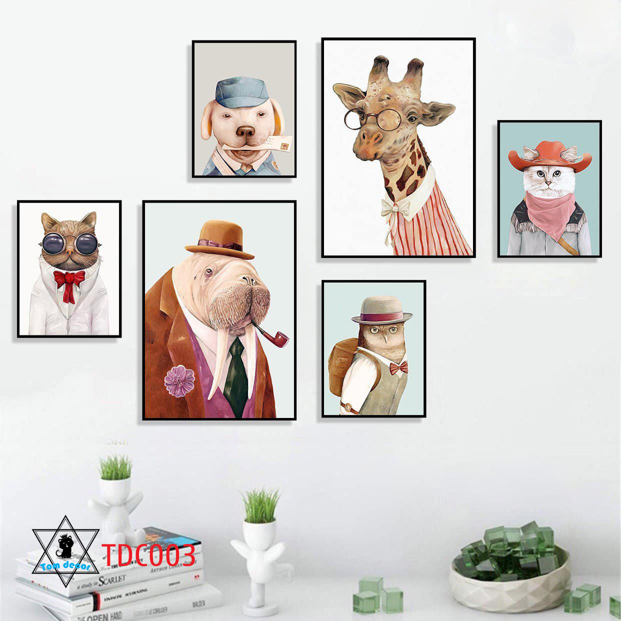 Combo 6 PCs wall hanging picture-5mm thick Foamex plastic wall stickers