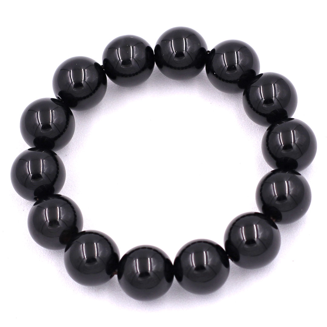 Beads hand string stone quartz Black 14 Cup 14 beads