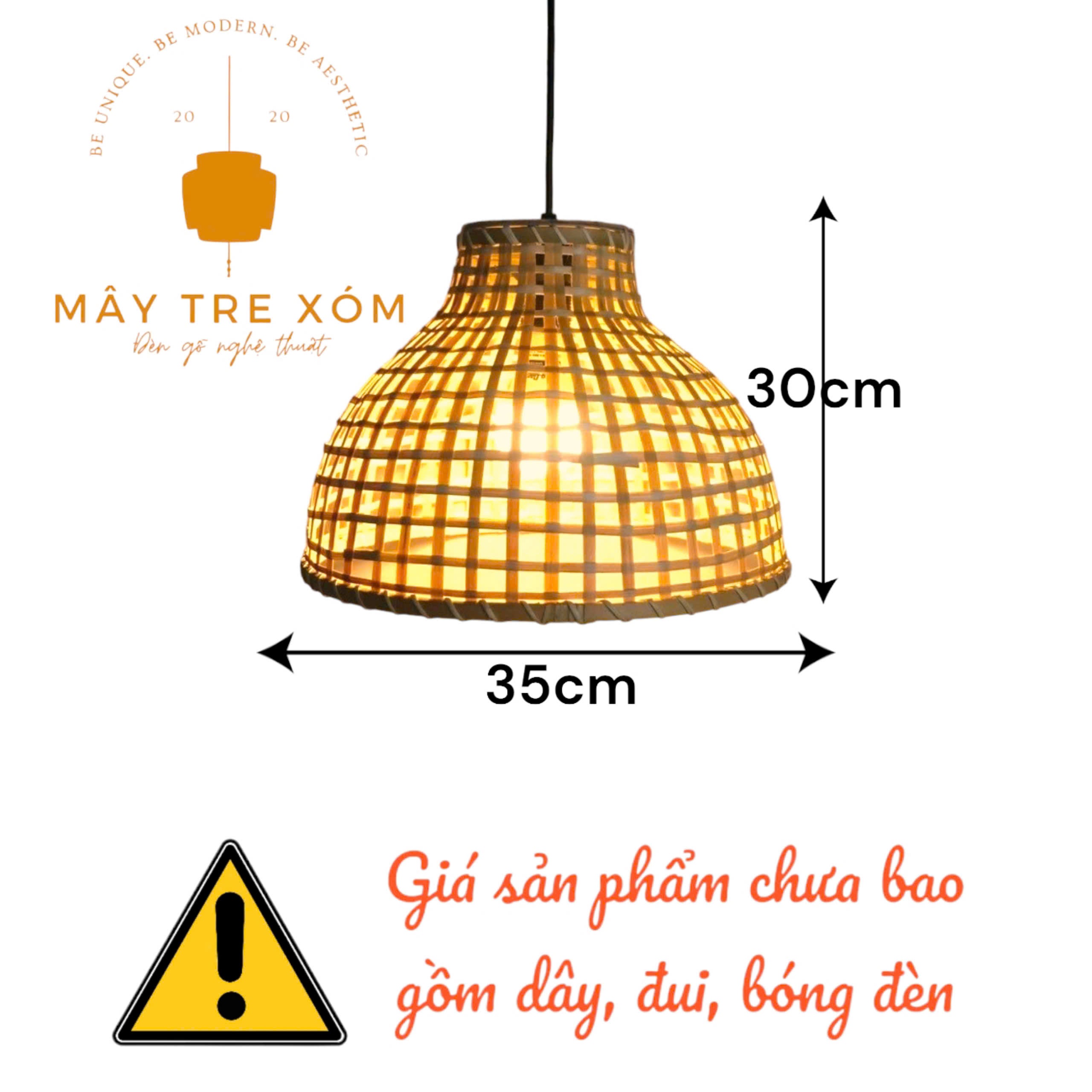 Đèn tre mắt vuông- đèn trang trí thả trần