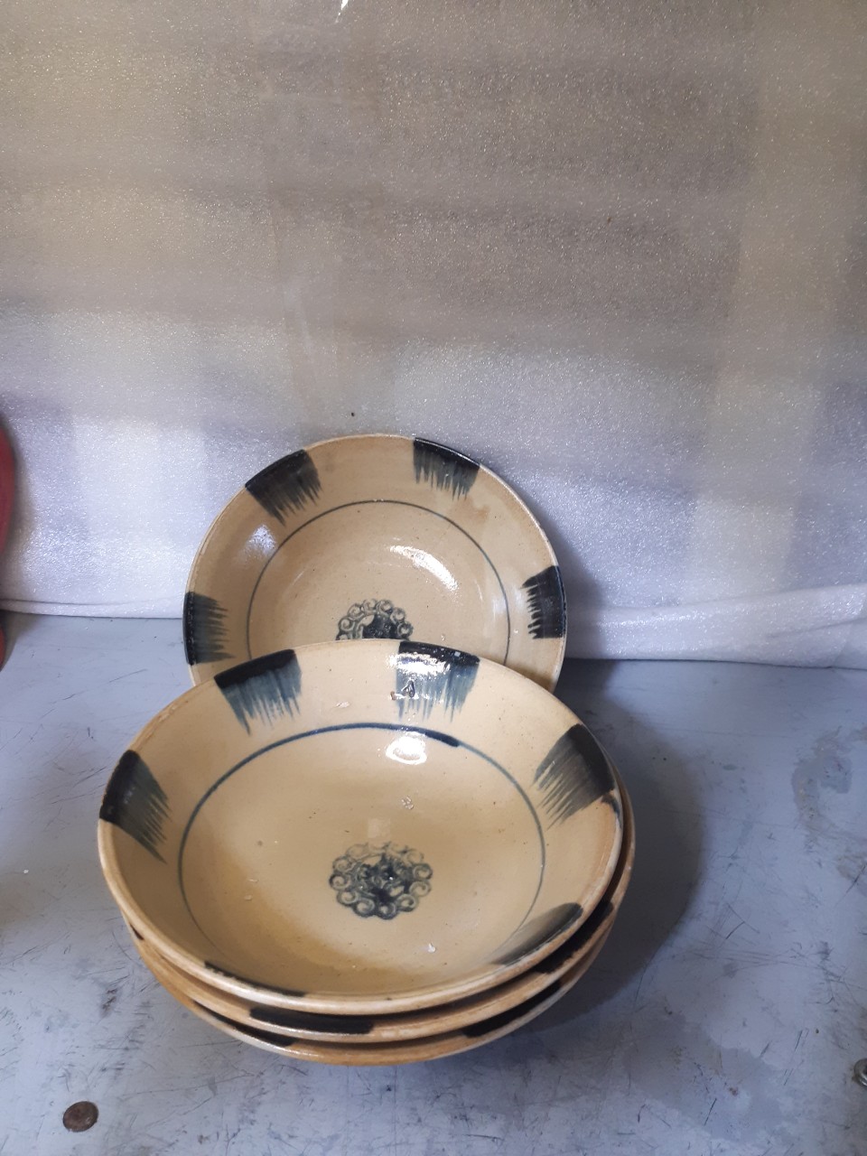 Combo 5 Tô kiểu xưa đá phết xanh nhỏ 16 cm ( hàng đá thô sơ)