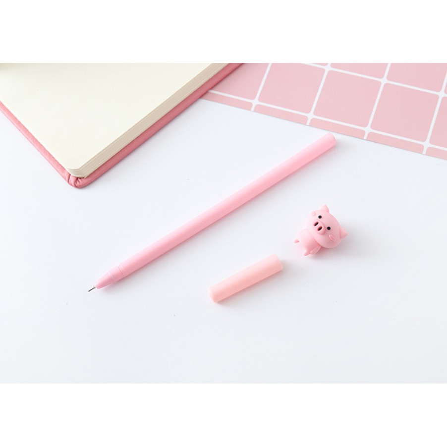 Bút Gel Mực Đen Chú Lợn Dễ Thương