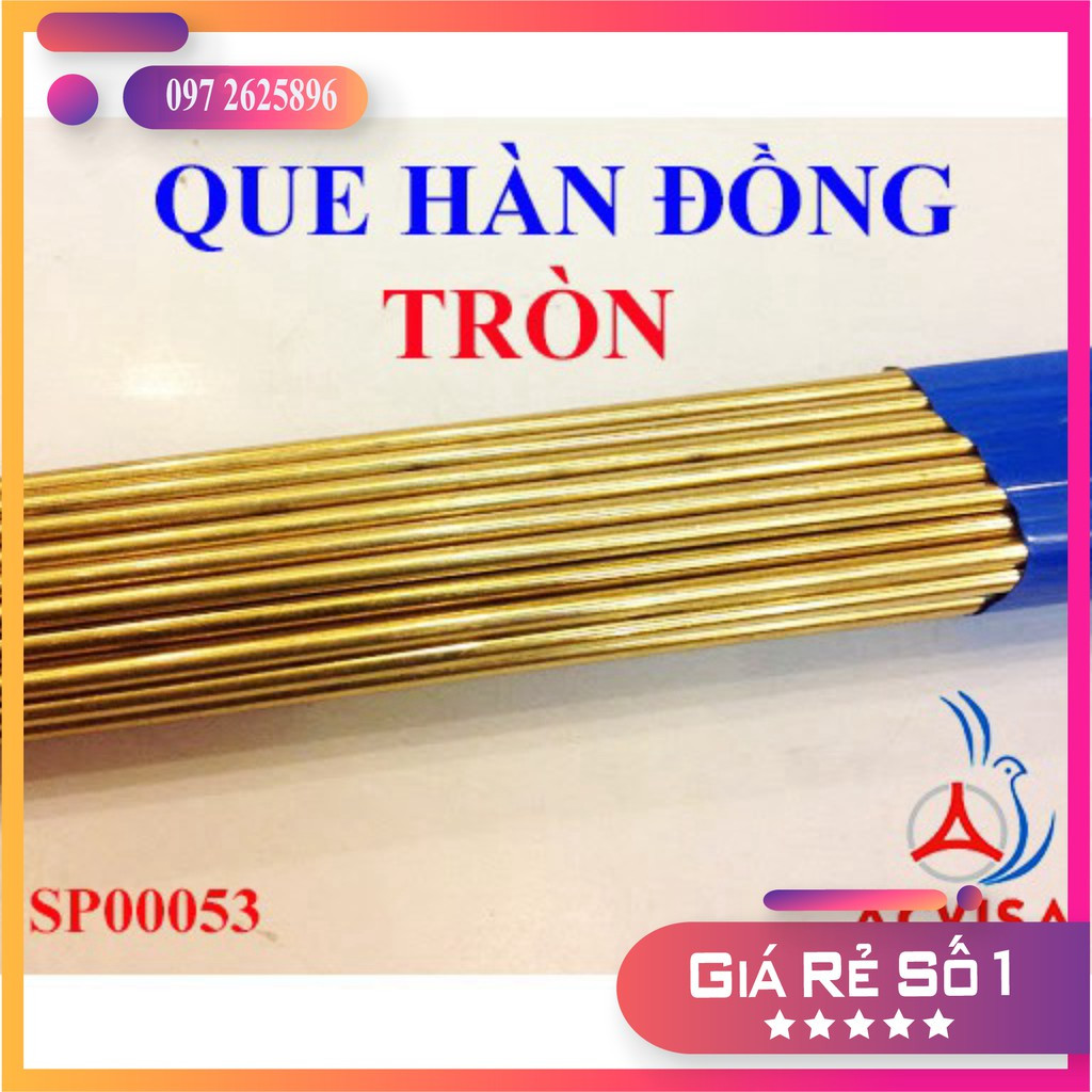 Combo 10 que hàn đồng trung quốc - que hàn mỹ dẹt - que hàn đồng vàng tròn