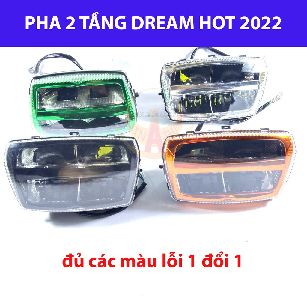 Đèn pha 2 tầng cho xe Dream II
