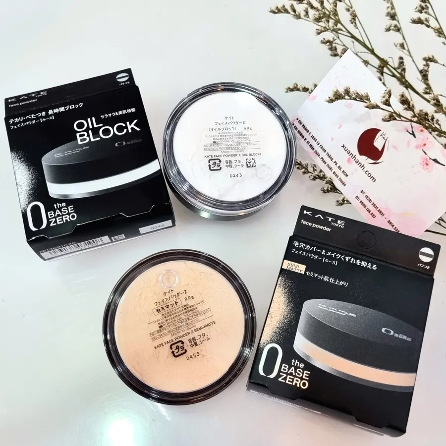 Phấn phủ bột Kanebo Kate The Base Zero Face Powder kiềm dầu, matte da, #Natural