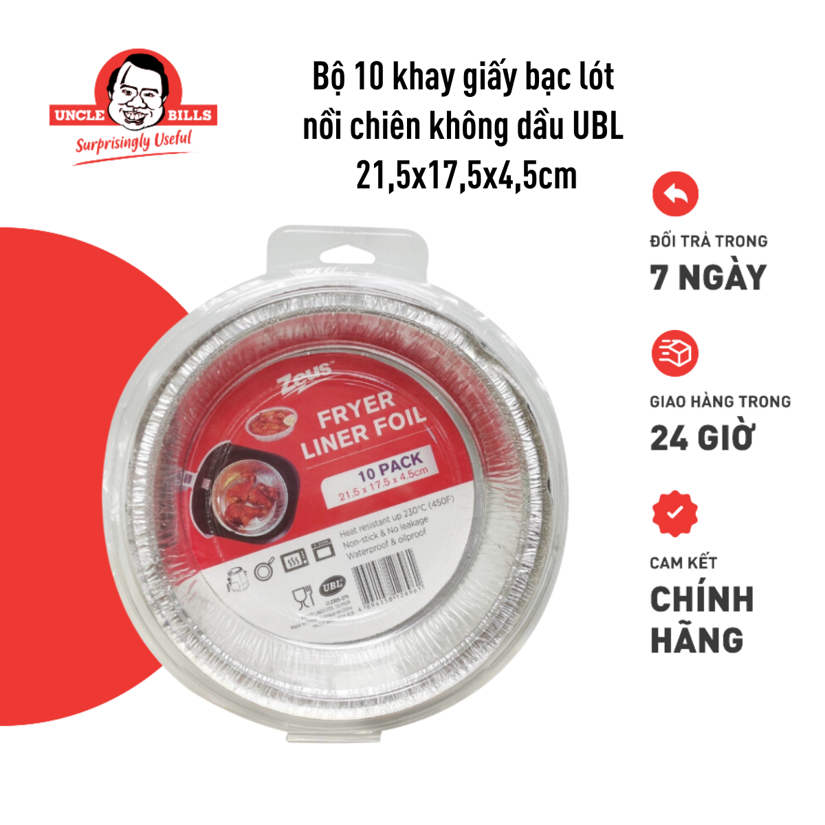 Giấy lót nồi chiên uncle bills cl2305-275 - 10 cái
