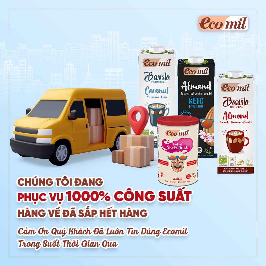 Sữa Hạt Phỉ Không Đường Hữu Cơ Ecomil (1L)