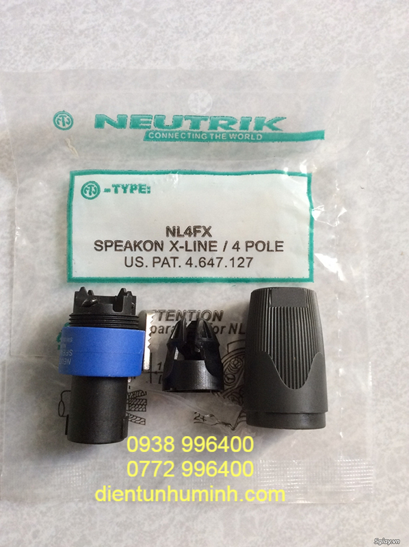 [HCM]Jack cắm loa SPEAKON NEUTRIK NL4FX