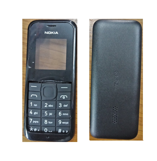 Vỏ nokia 105 2015 2 sim đuôi sạc dẹp ( không sườn - có phím )