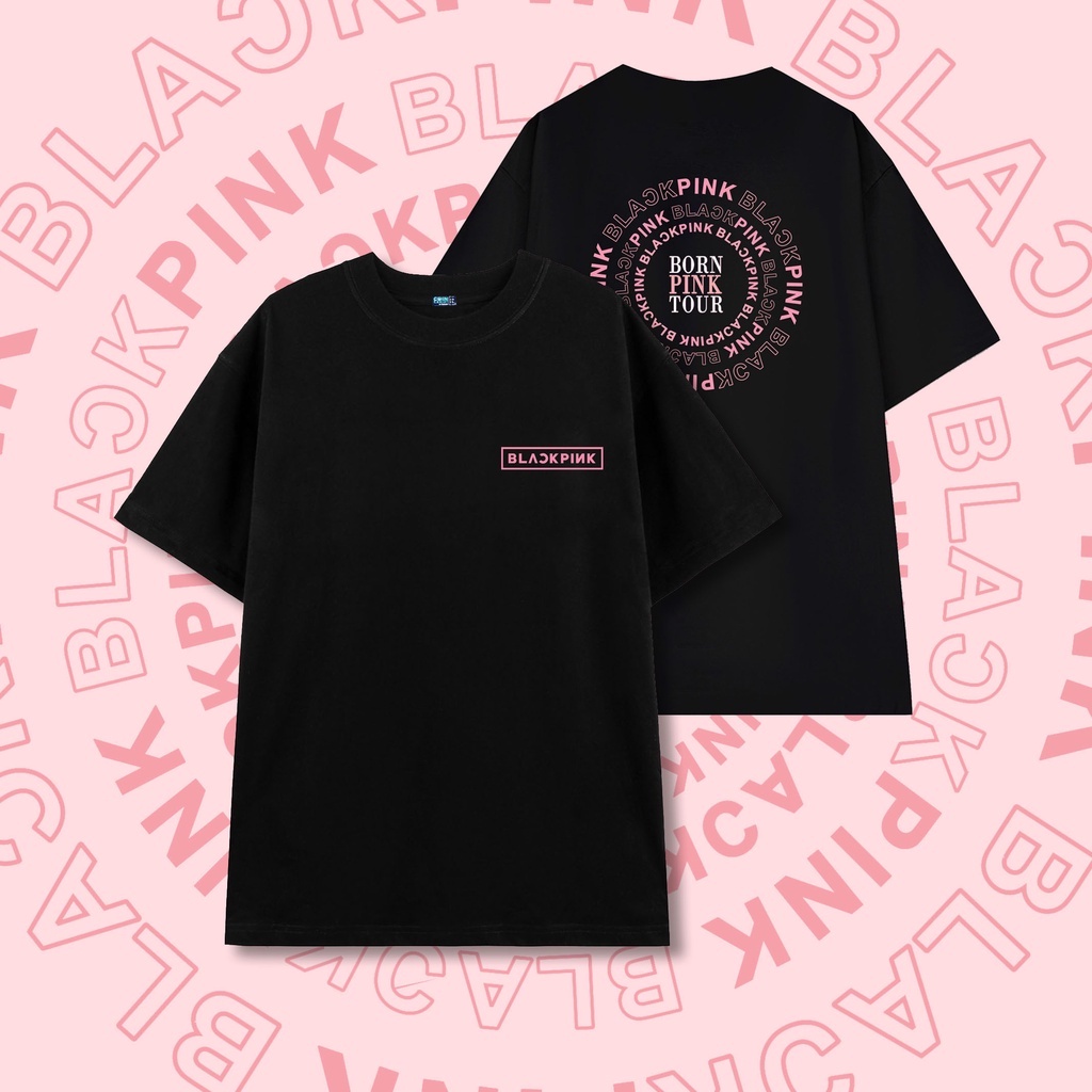 Black pink áo thun blackpink circle - 'shut down' form rộng unisex