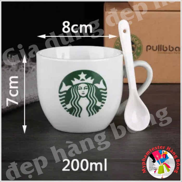 (SIÊU HOT) Cốc sứ starbucks kèm thìa