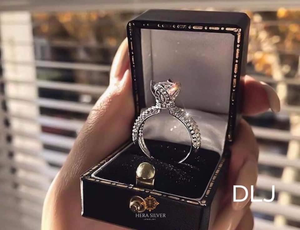 Nhẫn Bạc Hột Đá nhô cao cấp siêu xinh