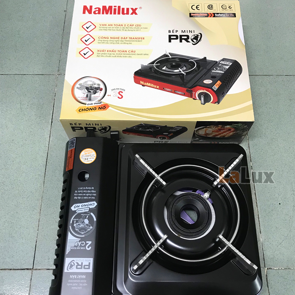 Bếp Gas Mini NAMILUX PL-2021PF Tự Động Ngắt Gas - Bếp Ga Mini Namilux Cao Cấp Chống Nổ 2 Cấp Độ, Bếp Gas Đơn , Bếp Gas Chuyên Dụng Sư Dung Lon Gás Mini , Chất Lượng Đạt Tiêu Chuẩn Nhật Bản LALUX