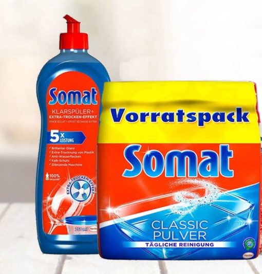 Nước làm bóng somat 750ml NK Đức hoặc Bột rửa bát somat 1.2kg hoặc Muối rửa bát somat 1.2kg, combo bột muối bóng somat