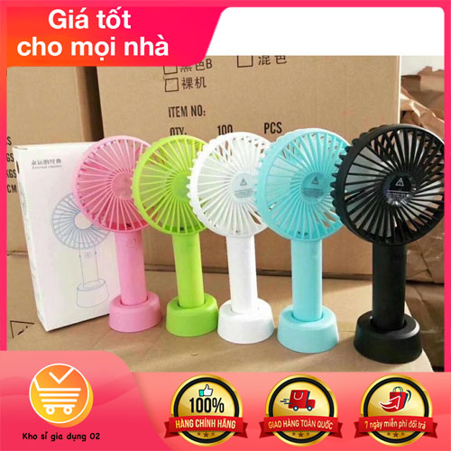 Quạt Mini Tích Điện Cầm Tay Để Bàn 3 Chế Độ Gió