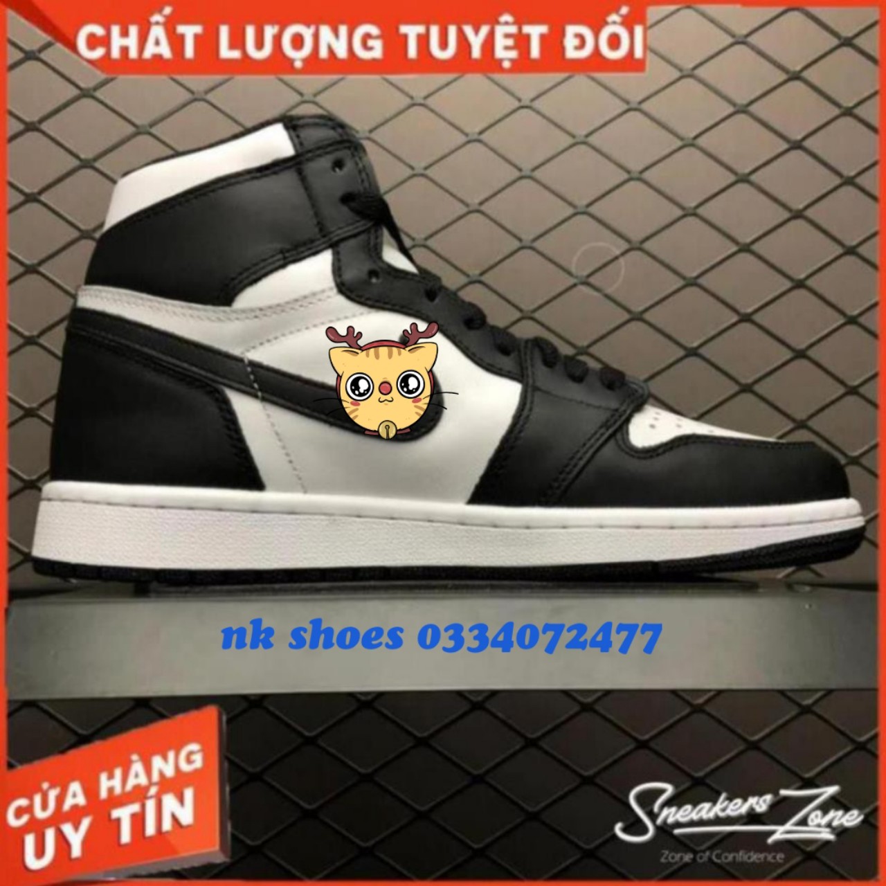 giày jodan đen trắng cao cổ full box và bill ¹