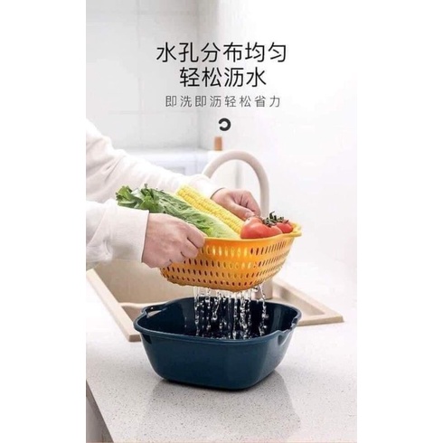 SÉT 3 BỘ CHẬU RỬA KÈM RỔ 6 MÓN