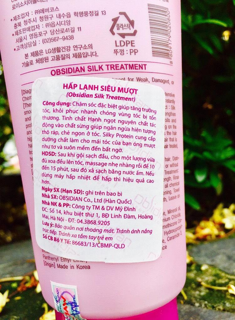 [HCM]Kem ủ tóc siêu mượt Obsidian Silk Treatment  220ml