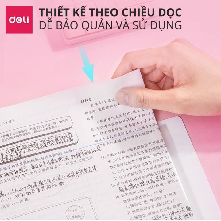 File Tài Liệu File Lá Học Sinh Deli Đa Năng A4 Bìa Kẹp Lá Tệp Đựng Tài Liệu Đựng File Siêu Âm 20 30 40 Lá Màu Pastel - Hình ảnh 3