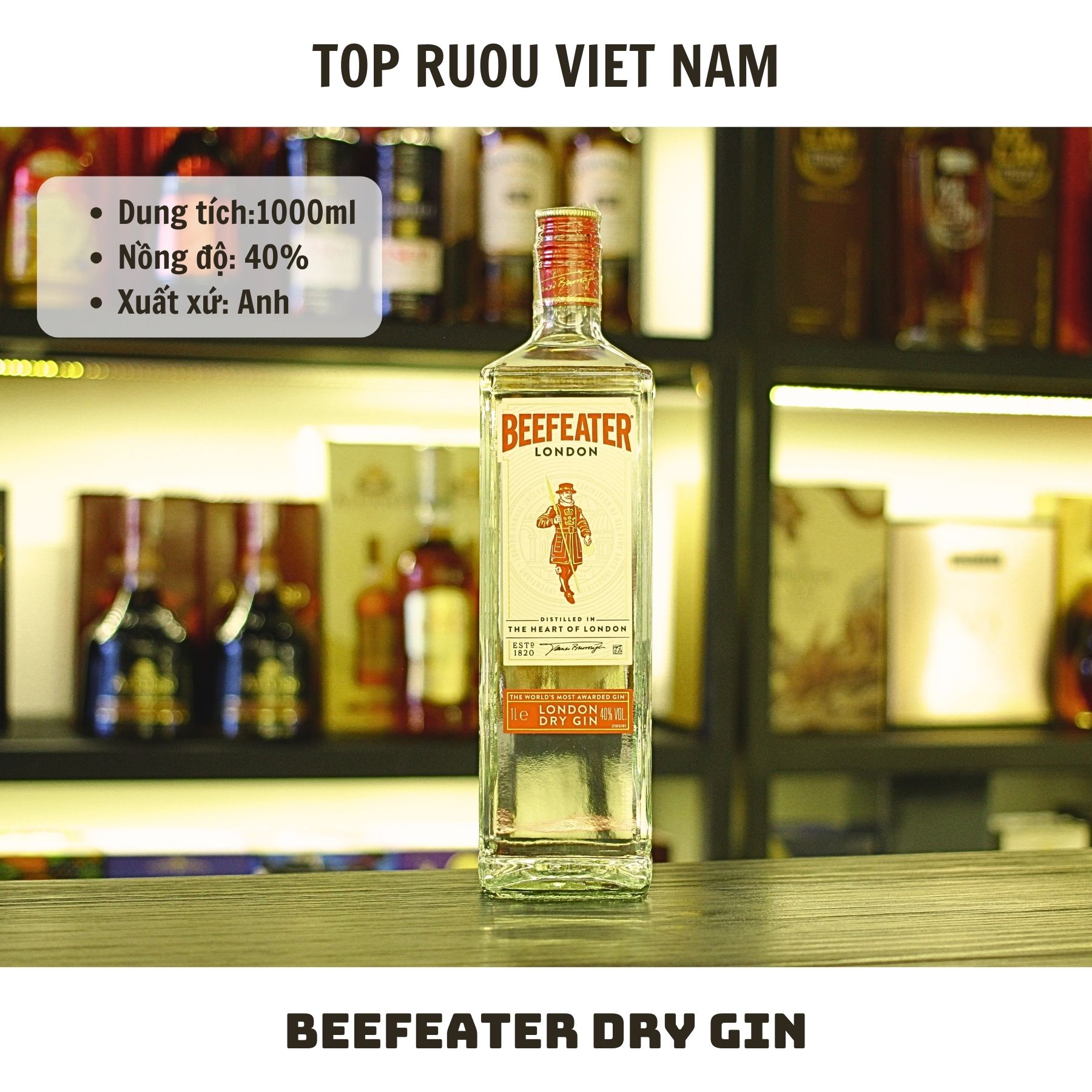[Top Rượu VN] Rượu Gin Beefeater - Orange 700ml - 1000ml [Chính Hãng]