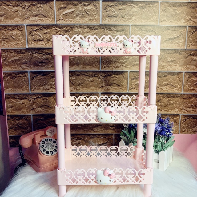 [HCM]Kệ Nhựa 3 Tầng Hello Kitty