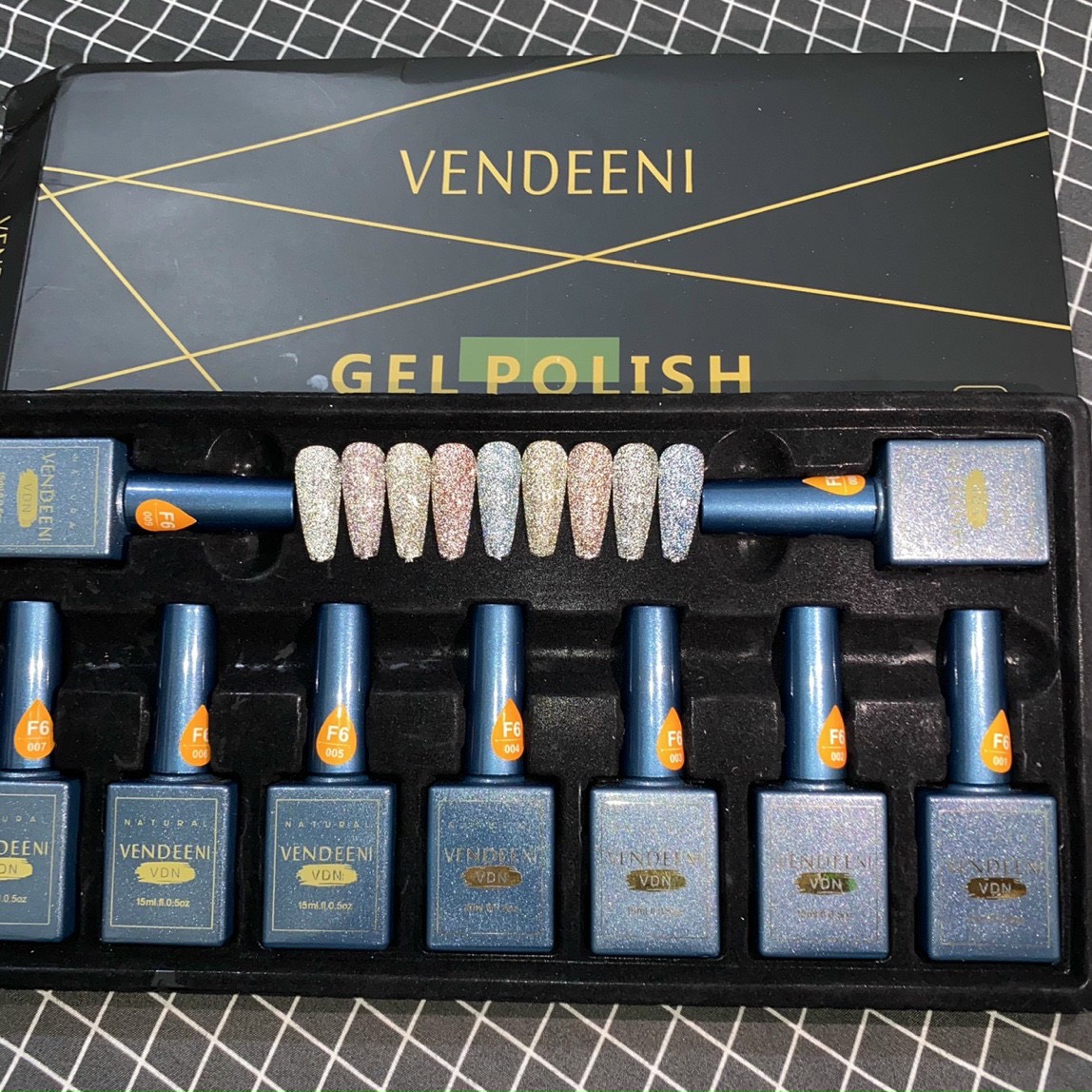 Sét sơn nhũ flash vendeeni ( sét 9 chai kèm khung và móng )