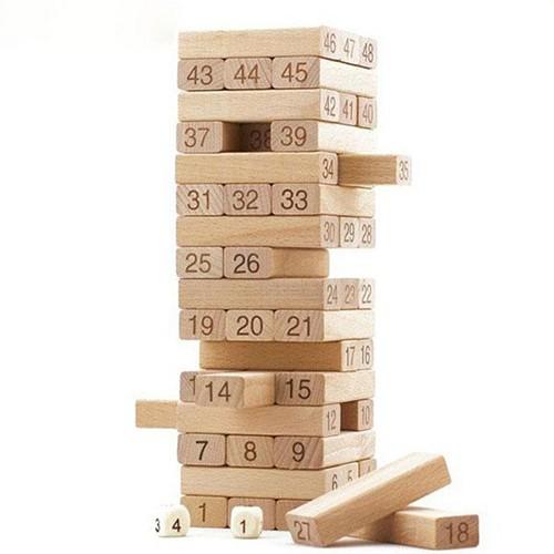 Rút gỗ số cỡ lớn 48 pcs boardgame thử thách