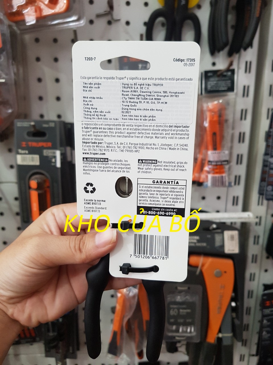 Kềm mỏ nhọn 7in/175mm Truper - 17315
