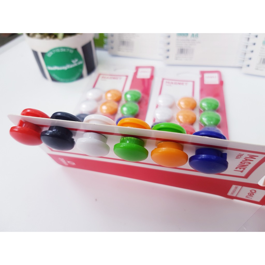 Nam Châm Vỉ Gắn Bảng 7824 (Vỉ 12 Cái - 6 Màu)
