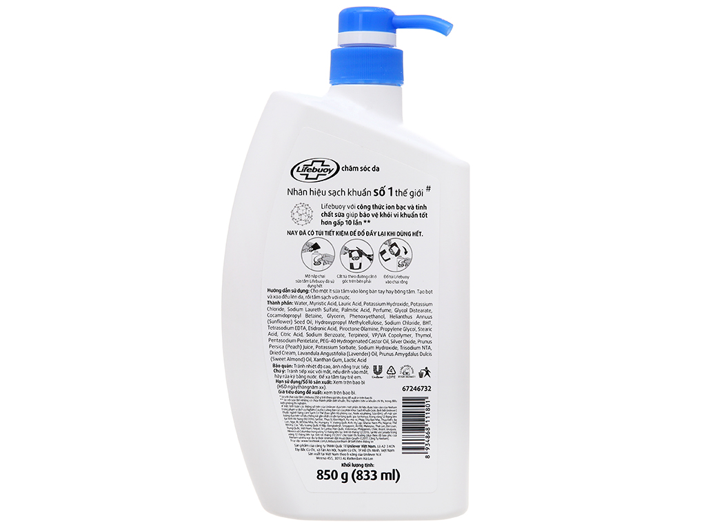 [Siêu thị WinMart] -  Sữa tắm Lifebuoy chăm sóc da chai 850ml