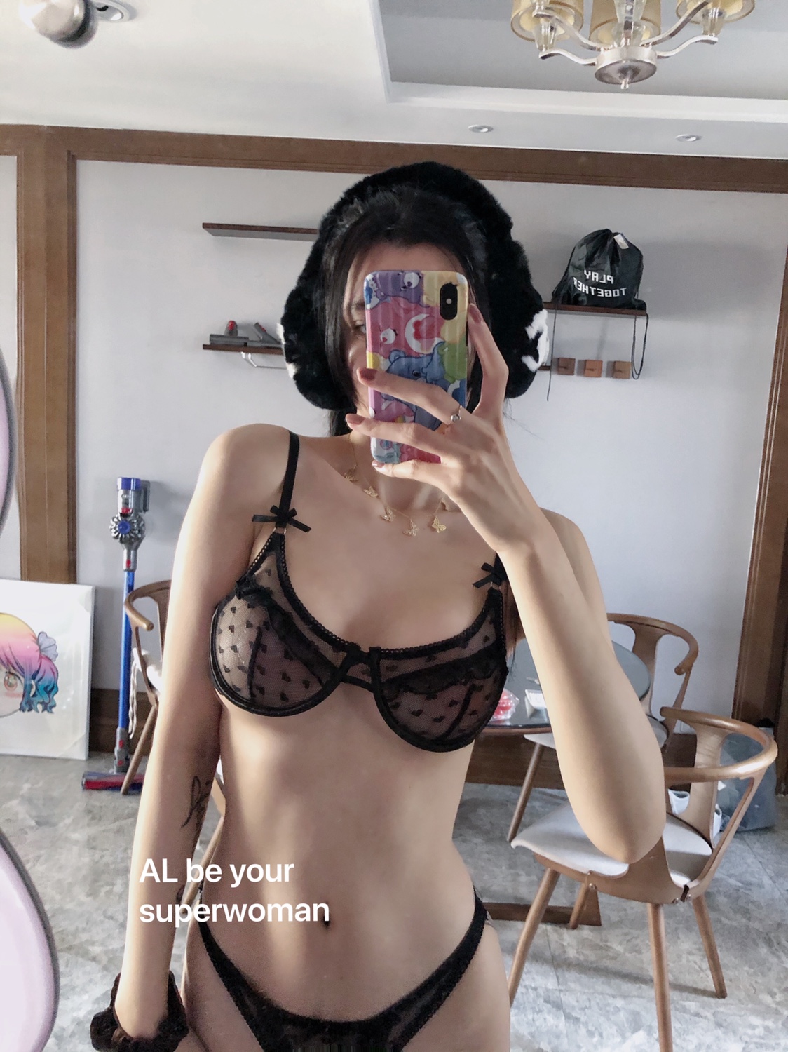 Đồ lót nữ sexy 2 mảnh chấm bi trái tim