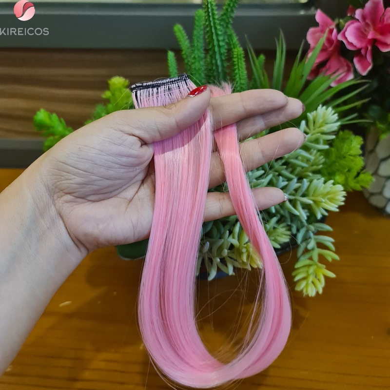 [HCM]Kẹp tóc Giả Hight Line Sợi Đơn Nhiều Màu 55cm Sành điệu cho Nữ - kireicos