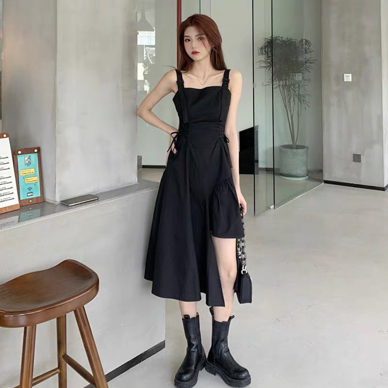 Váy thắt eo đen cá tính phong cách Hong Kong Chuẩn loại 1 - Đầm, váy nữ |  ThờiTrangNữ.vn