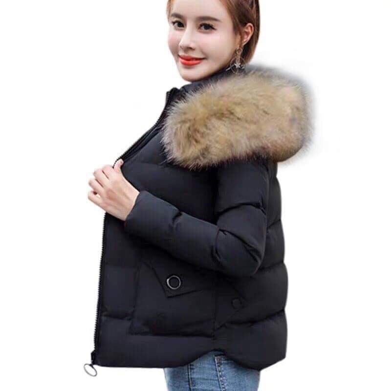 Áo khoác phao cho mùa đông ấm áp - Aó Khoác Phao Nữ Phối Nón Lông Cực Xinh Cho Mùa Đông OASKA