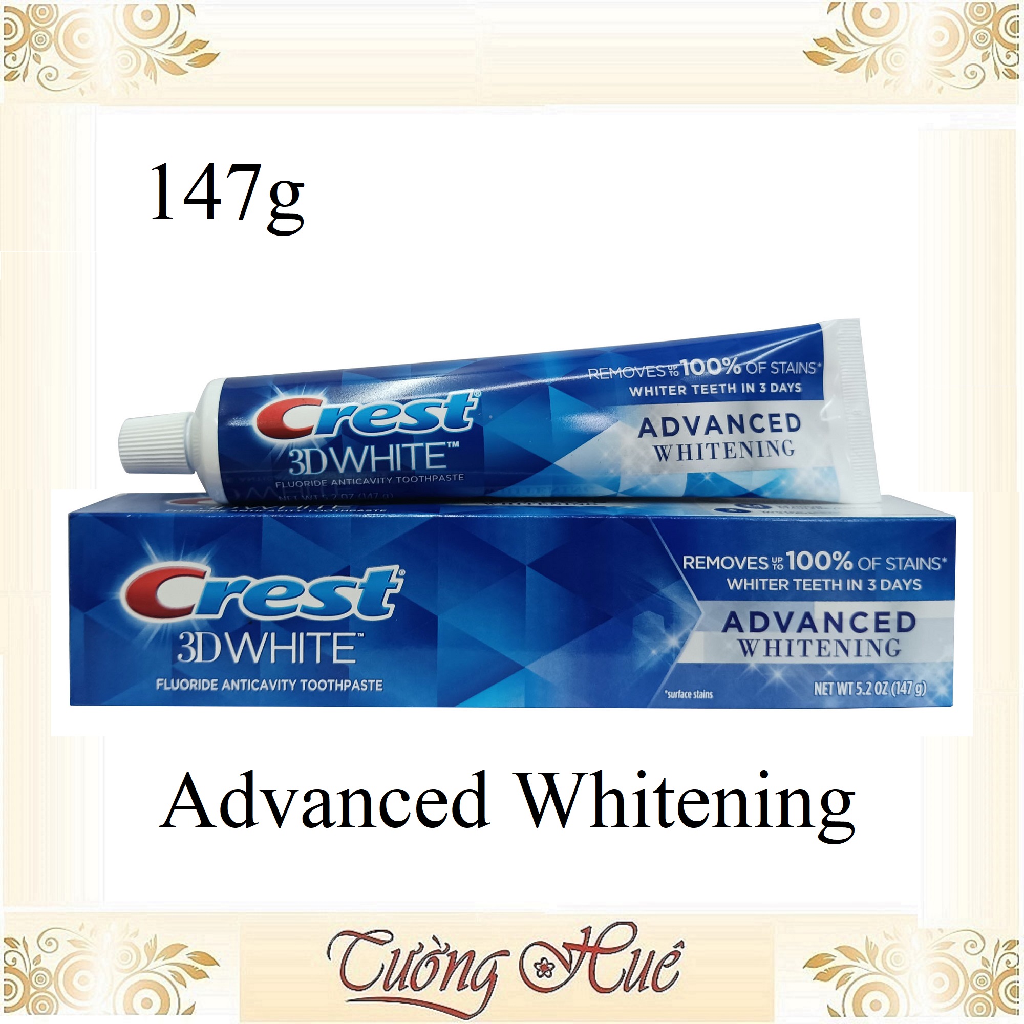 Kem đánh răng Crest 3D White Advanced Whitening 147g ( Có Lựa Chọn )