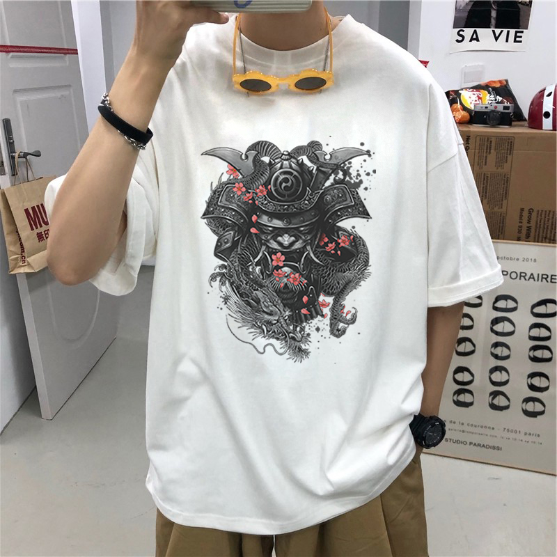 (HCM-HOT SALE) Áo Thun UNISEX FREESIZE Tay Lỡ "In Hình SAMURAI"
