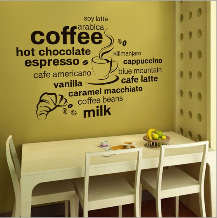 [HCM]Decal dán tường Amyshop- tiếng anh Coffee DKN025