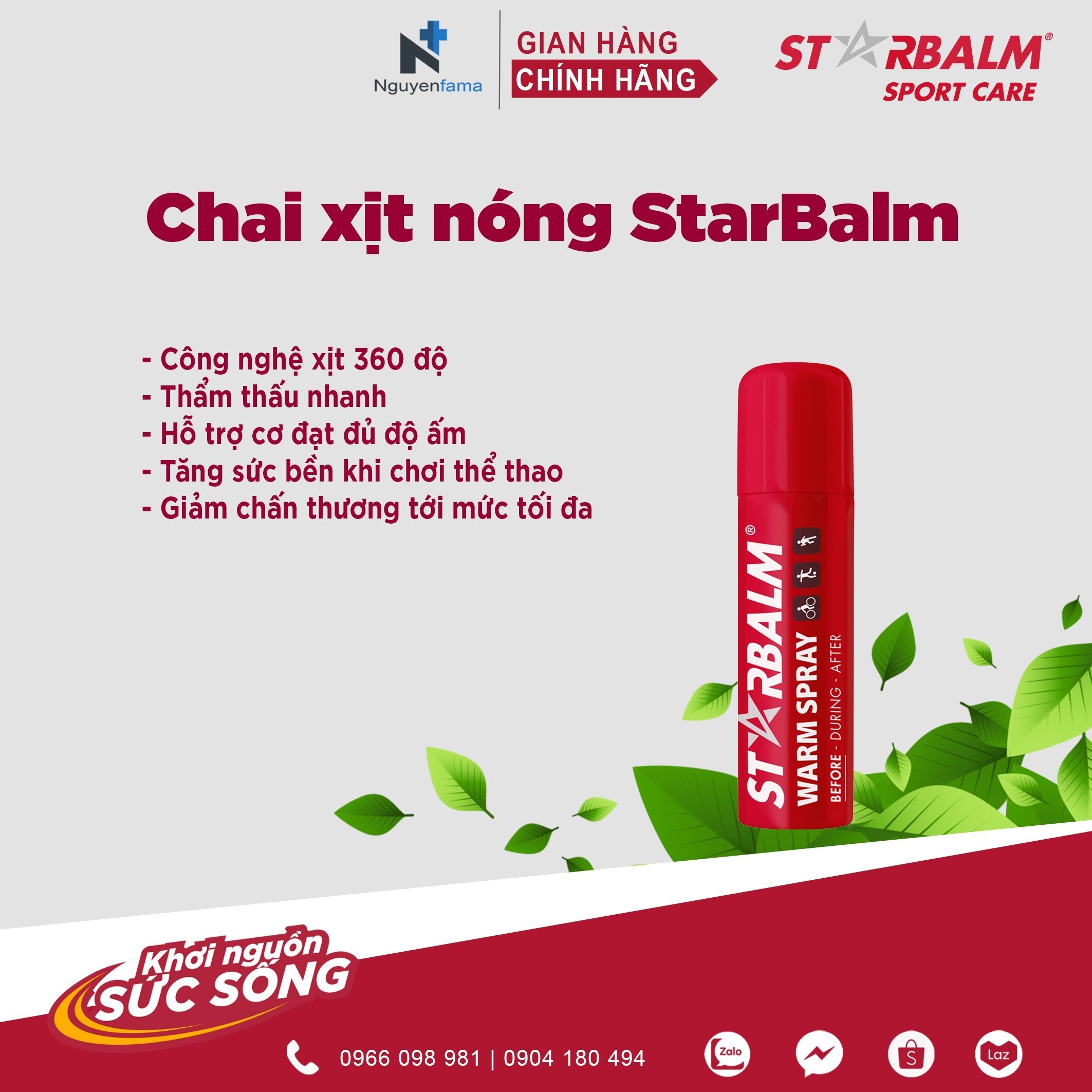 Chai xịt nóng Starbalm 150ml