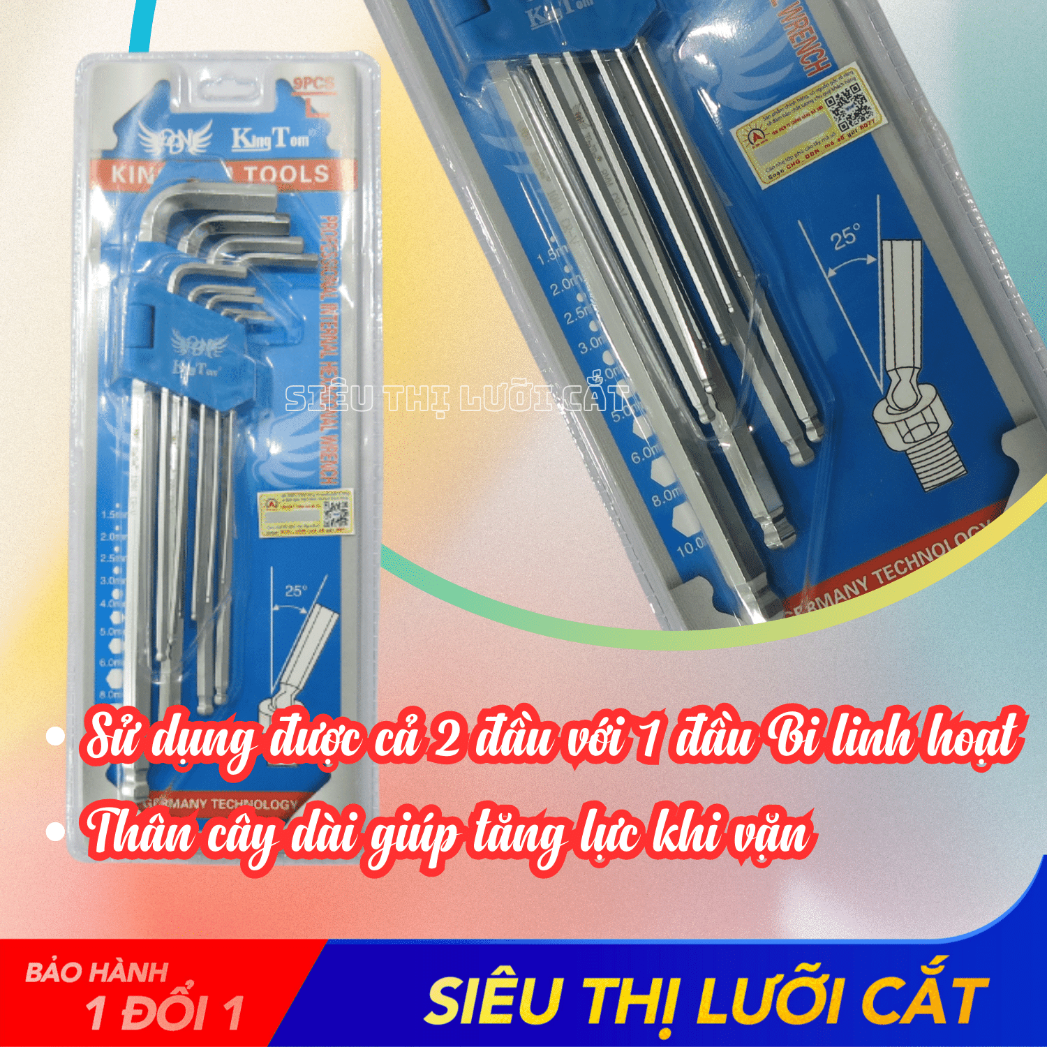Bộ Lục Giác Bi KingTom (size L, 9 món)