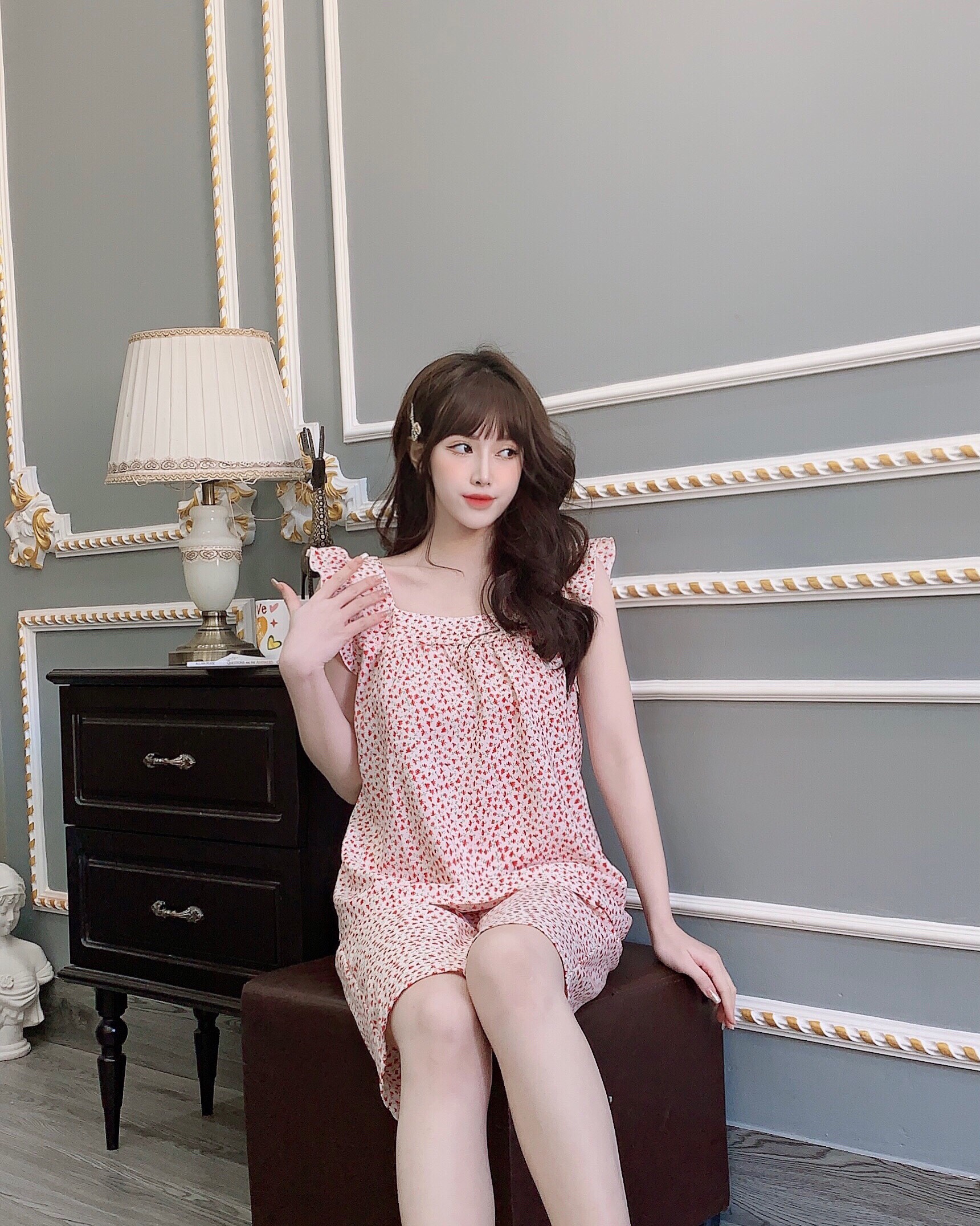 [3 size 46-70KG] Đồ bộ LỤA LỬNG BÔNG NHÍ, ĐÙI BI MỀM MÁT DỄ THƯƠNG thời trang