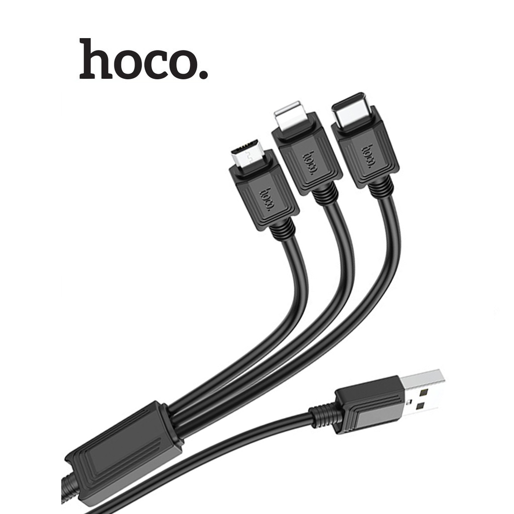 Cáp sạc Hoco X74 3IN1 Micro+Type-C+Lightning hổ trợ sạc 2.0A dài 1M ( Đen )