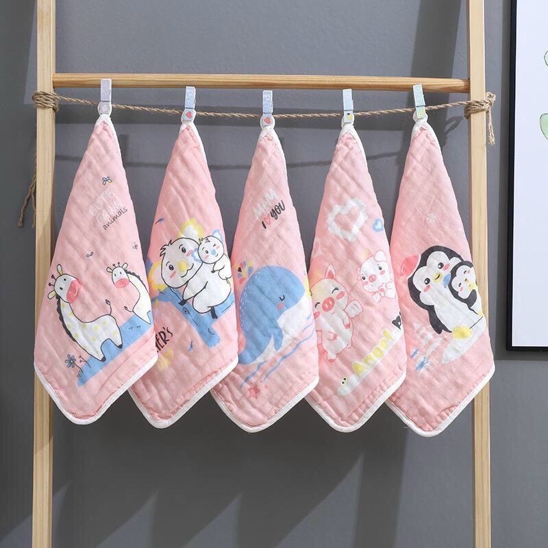 Set 5 khăn mặt xô 6 lớp cho bé