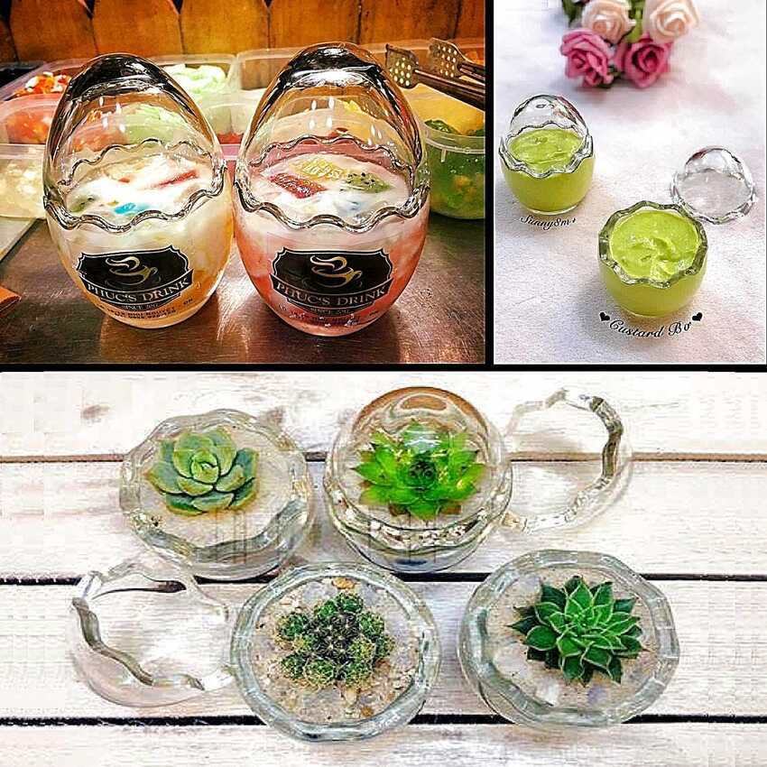 Hũ Làm Bánh Plan hình quả trứng 60ml (1 cái) – Hũ Thủy Tinh Nhỏ cường lực chịu nhiệt cực dày – Lọ Thủy Tinh hình trứng siêu trong