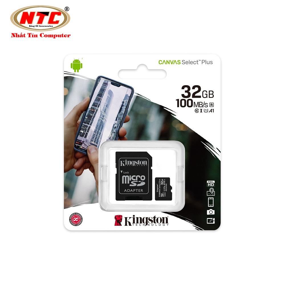 Thẻ nhớ microSDHC Kingston Canvas Select Plus 32GB U1 V10 A1 100MB/s (Đen) - Kèm Adapter - Nhat Tin Authorised Store