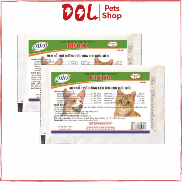 Men Tiêu Hóa Cho Chó Mèo Biotic gói 5g