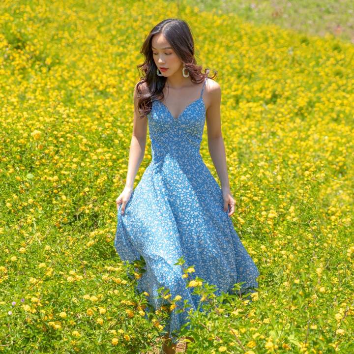 OLV – Đầm Blue Fresh Floral Maxi – OLV ,SKU : 1323886032_VNAMZ-5289812236 >>>🇻🇳 Top1Vietnam 🛒>>> lazada.vn 🇻🇳🇻🇳🇻🇳🛒🛍🛒