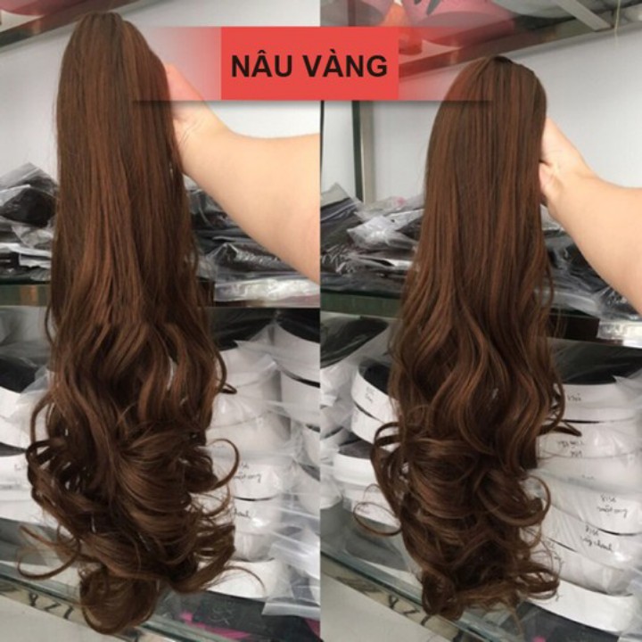 Tóc giả nữ ngoặm xoăn dài, tóc giả kẹp, tóc đuôi ngựa