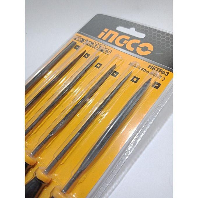 140mm Bộ giũa mini 6 chi tiết Ingco HKTF63